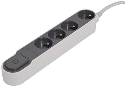 CHACON Multiprise avec Interrupteur 4 Prises 48852 Gris foncé