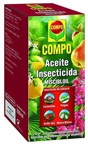 COMPO Aceite insecticida y acaricida de contacto, Para cochinillas, pulgones y ácaros, Para jardinería exterior doméstica, 250 ml