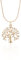 Mode Longue chaîne Collier Arbre de Vie Celtique avec Brillant CZ Pendentif en Cristal Collier plaqué Or Bijoux pour Femmes Filles (Plaqué Or)