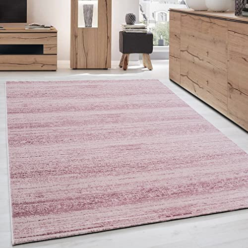 Carpettex Wohnzimmer Teppich Kurzflor 80 x 150 cm - Läufer Flur Pink Modern Einfarbig Design - Schlafzimmer Flauschig Weich Waschbar Küchenteppich Esszimmer