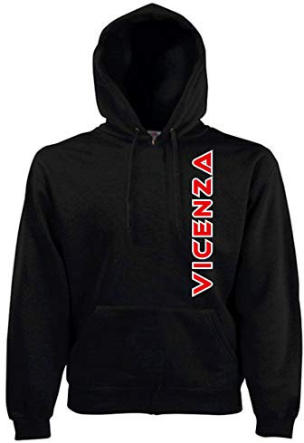 Tipolitografia Ghisleri Felpa Nera Tasca Vicenza Uomo Donna Tifosi Calcio - Clicca personalizza per Taglia