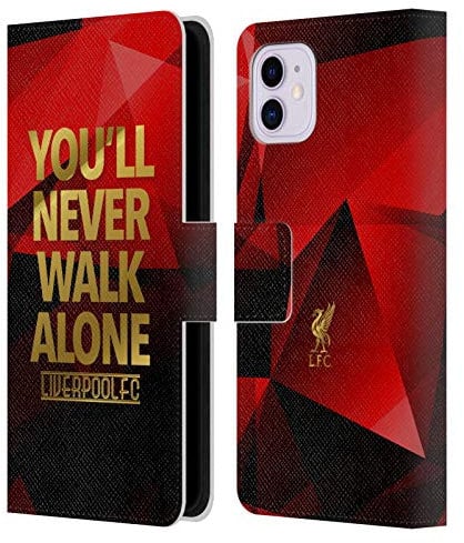 Head Case Designs Officially Licensed Liverpool Football Club Red Geo Ynwa Plain Liver Bird Ynwa Leather Wallet Case Compatible With Apple iPhone 11