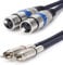 HTRUIYATY 2×Cavi XLR Femmina a 2×Cavo RCA, Interconnect Cord Audio Stereo Hi-Fi XLR per Altoparlante Microfono Cavo Audio Amplificatore di Potenza (2 m)