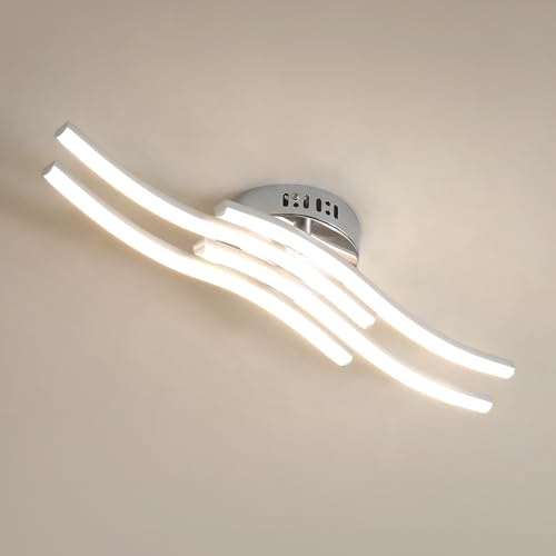 Osairous LED Deckenleuchte Moderne, 24W 2300LM Deckenlampe Acryl Geschwungenes Design Neutralweiß 4000K für Wohnzimmer, Schlafzimmer, Küchenflur und Schlafzimmer, 53CM