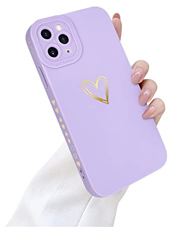 Newseego Case Compatible with iPhone 11 Pro, Stylish Gold Love Heart Pattern Design iPhone 11 Pro Case for Girls and Women Soft Liquid Silicone Slim Protective Cover for iPhone 11 Pro