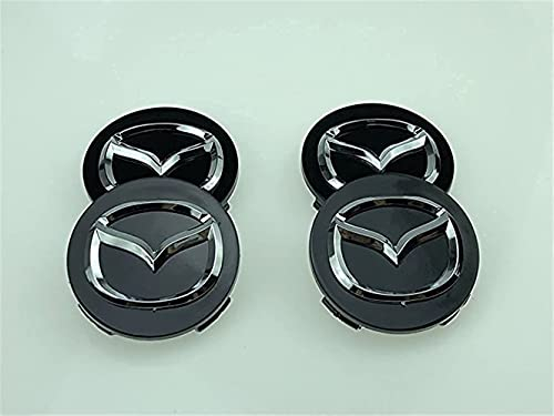 4 Stück Nabenkappen für Mazda CX-5 CX-7 CX-8, Centro Tappo Trim Emblema 57mm, Nabendeckel, Felgenkappen, Radnabenabdeckung, Felgendeckel, Staub/mit Logo