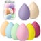 AUAUY 8 PCS Make up Schwamm Set, Foundation Blending Beauty Sponge, Beauty Makeup Schwämme Blender für Flüssigkeit Foundation Puder Sonnenschutz und Creme mit 1 Schwammhalter(Tropfenform)