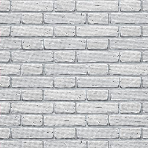 HEKO PANELS Stoff Oxford Wasserdichte Meterware Canvas-Stoff Polyester Zum Nähen Nähstoffe Möbelstoffe Dekostoffe Handwerken Wasserabweisend Blickdicht Weißer Backstein 1 Meter 155 x 100 cm, DX1577