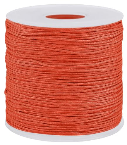 Uiopa Nylon Cord, 0.7mm x 131 Yards Nylon String for Bracelet Making, Beading Thread Bracelet Cord for Necklace, Jewellery Making, Macrame, DIY Crafts, Orange