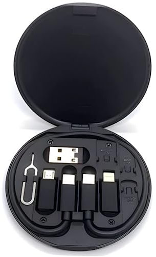 FFDASHUN Data Cable Organizer Multifunctional Data Cable Storage Box Adaptor 60W Fast Charge Multi-Type Charging Line Convertor USB Type C Adapter Tool for Phone PC Computer