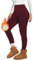 Missluck Thermo Leggings Damen Gefüttert Thermoleggings Verdickte Plüsch Thermohose Fleece Leggins Warme im Winter,Weinrot,M