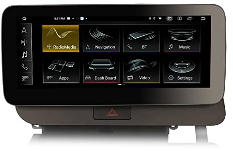 Erisin 10.25 Zoll 8-Kern 4GB+64GB Android 13 Autoradio GPS Navi für Audi Q5 (2009-2017) Unterstützt IPS Touch Screen OEM Bluetooth 5.0 DAB+ kabelloses CarPlay Android Auto USB DVR TPMS Can-Bus WiFi