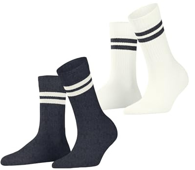 ESPRIT Damen Tennis Stripe 2-Pack Socken Baumwolle atmungsaktiv