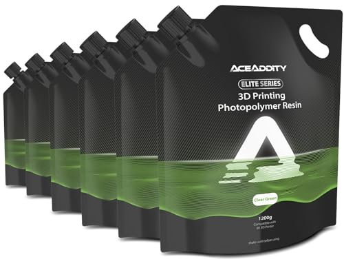 ARKEM Standard-Photopolymerharz für 8K-3D-Drucker, 405-nm-Harz, UV-härtende, hochpräzise 3D-Druckflüssigkeit, geeignet für 2K/4K/8K-LCD/DPL/SLA-3D-Drucker – 6 x 1,2 kg/Beutel (transparentes