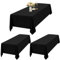 2er-Set Schwarze Tischdecken Rechteck 153x 20 cm,Wasserdichte Polyester Schwarze Tischdecken für 8ft Tisch, Waschbar Rechteckige Große Tischdecke für Party Hochzeit Buffet Camping Restaurant(60x126in)