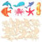 Meerestiere Holzscheiben 100 Stück DIY Meerestiere Holzornamente Malen Seestern Fisch Oktopus Seepferdchen Meerestiere Holzscheibe Holztier Holzausschnitt Tierausschnitte Ozean Tiere Diy Ausschnitte