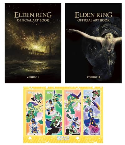 ELDEN RING OFFICIAL ART BOOK Volume I and II ( Japanese Edition ) with Chibichara Pose