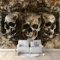 Fototapete Totenkopf Gothic 350x256 cm Tapete 3D Vlies Wanddeko Wallpaper Wandtapete Dekoration Study Zimmer Wohnzimmer Restaurant Cafe