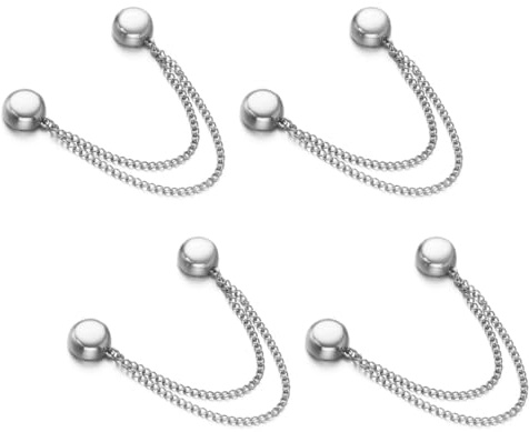 Magnetische Kleiderklammern, 4 Stück Multifunktionale Kleidungsclips, Abnehmbare Magnetische Kleidungsschal Clips mit Kette für Strickjacken, Manschettensäume