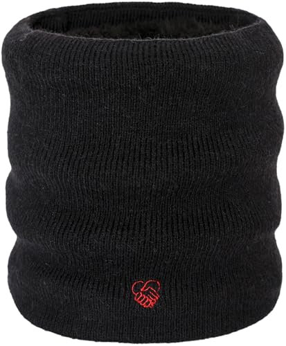 Hjkiopc Strick Schlauchschal Strickschal Winterschal Feinstrick Loop Schal für Damen und Herren (Schwarz-1)