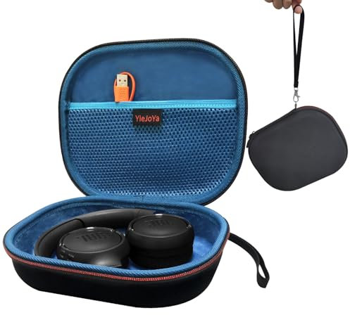 Kopfhörer-Etui für JBL Tune 510BT/JBL Tune 520BT/500 für Sony WH-CH520, Eva Hartschalenetui für JBL Tune 760 NC/JBL Tune500BT On-Ear Wireless Faltbare Bluetooth-Kopfhörer (Schwarz) Blau innen