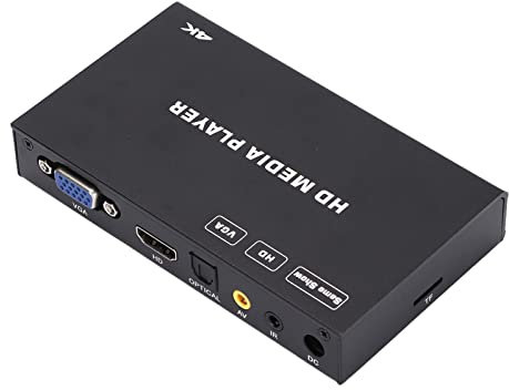 4K A7 HD Media Player Nanotechnologie Multifunktions-Mediaplayer mit Fernbedienung, Tragbare Digitale Ausrüstung aus Aluminiumlegierung (EU-Stecker)