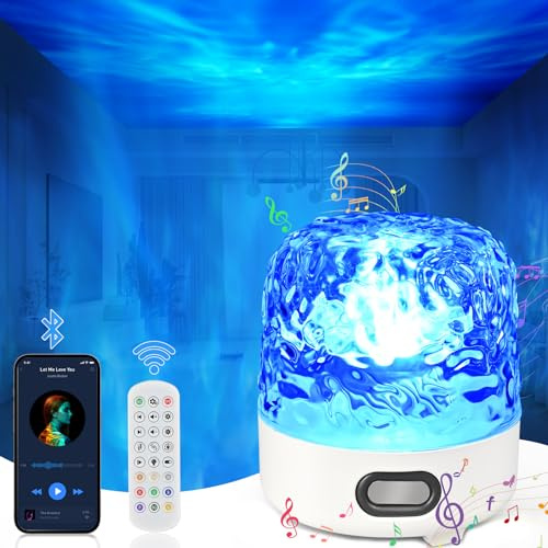 Rohociky LED Sternenhimmel Projektor, Wave Lamp mit HiFi Bluetooth Lautsprecher Galaxy Projector Nachtlicht Dimmbar RGB 16 Farben mit Fernbedienung,Projektor Sternenhimmel Kinder für Geschenk Party