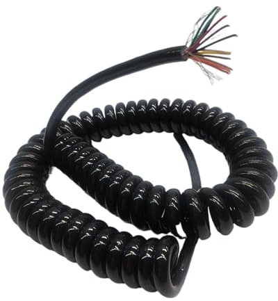 Espiral enrollada Cable con protección de resorte, 25 núcleos, calibre 26 AWG, cable espiral, 0,15 milímetros cuadrados, cable telescópico en espiral elástico Alambre de tensión(2 meters)