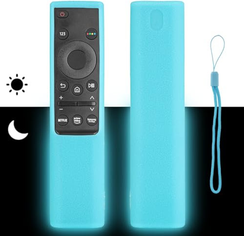 Custodia per Telecomando in Silicone Compatibile Con Samsung Smart TV BN59-01358B BN59-01363J BN59-01363B BN59-01311B Telecomando Copertura Protettiva Antiurto Con Blu Fluorescente e Cordino