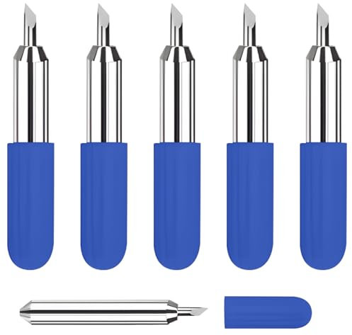 5 Stück Schneidklingen für Cricut Joy, Wolframstahl Ersatzklingen mit 60 Grad feiner Spitze Präzise Schneideplotter Klingen für Vinyl Schneidemaschine Papier Stoffe Folie Crafting Tool Accessory