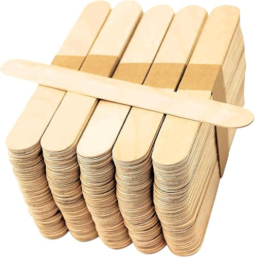 50 Jumbo Lollipop Sticks - Large Wooden Popsicle and Craft Sticks - 150mm x 17mm Natural Wooden Lolly Sticks for Crafting, Tongue Compresses and Plant Labels