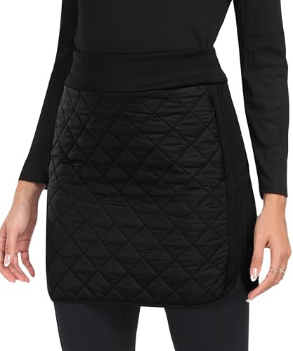 MoFiz Women's Winter Quilted Skirts Warm Insulated Puffer Skirt with Full Zipper Snow Skorts for Casual Golf Hiking Outdoor