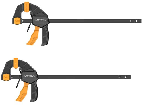 AMTOVL 2 Piezas Sargentos de Barra,Abrazaderas de Barra,Ancho de Tensión 435mm,Extensión 435mm,Fuerza de Tensión 75Kg