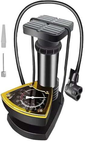 Foot Air Pump - Portable Tyre Inflator, Compact Car Compressor, Manual Air Pressure Pedal Pump | High Pressure Bicycle Air Pump for Motorcycle, Vehicle, Sedan, Pickup, Sports Balls, Swimming Pools