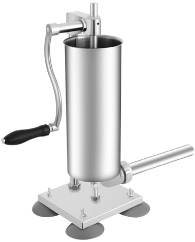 3 KG Wurstfüllmaschine Aluminium Manuell Küche Fleischwolf Wurstspritze Wurstpresse Mit 4 Füllrohren Manuell