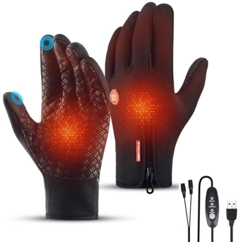 Cablelera USB Beheizte Handschuhe, Elektrisch Beheizte Handschuhe für Herren Damen, Touchscreen Wärmende Handschuhe, Wiederaufladbare Beheizte Handschuhe für Klettern, Wandern, Radfahren, Camping