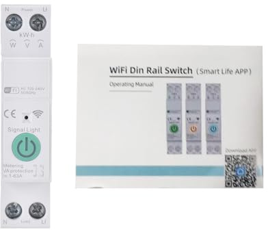 Garosa Disjoncteur Intelligent, Compatible WiFi, Surveillance en Temps Réel, Minuterie Personnalisée, Commande Vocale, 63A pour la Domotique