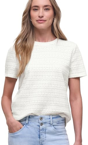 Kurzarm Shirt mit Rundhals aus Spitze