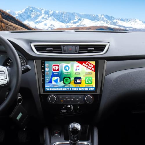 SIXTOP 2+64G Android 15 Carplay Android Autoradio Auto per Nissan Qashqai J11 X-Trail 3 T32 2013-2017 10.1 pollice Touch Screen Car Stereo con Bluetooth FM RDS GPS WiFi EQ SWC Telecamera Retrovisore