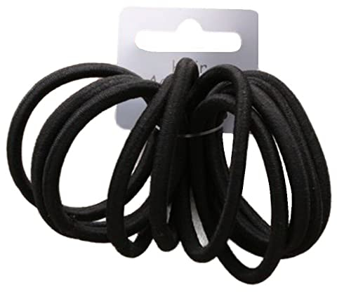 Set of 10 Black Thick Snag Free Endless Hair Elastics Bobbles Hair Bands