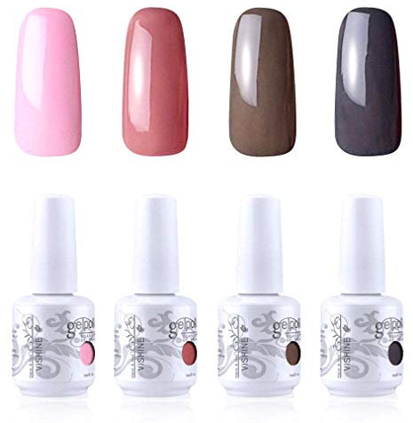 Vishine Gelpolish Nail Art UV LED Gel Nail Polish Soak Off Manicure Kit 4 Colors Set C195