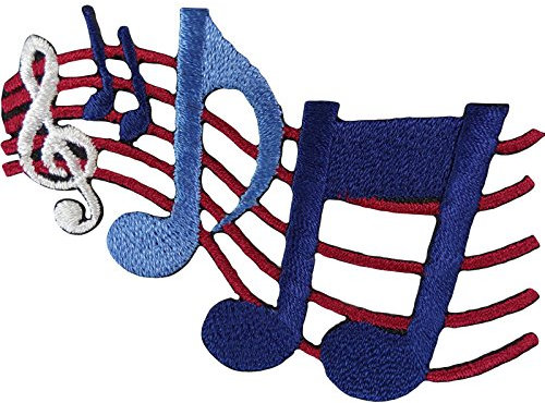 Music Notes Patch Iron Sew On Embroidered Badge Musical Sheet Clothing Applique