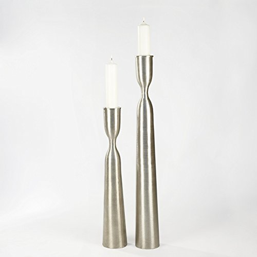 Lambert Zaza Stehleuchter Aluminium gebürstet groß H 145cm Metallaccesoires, Silber, One Size