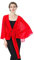 BEAUTELICATE Chiffon Schal Stola Bolero Damen Für Abendkleid Festlich Hochzeit Braut Frühling Sommer in Verschiedenen Farben - Rot - Gr. Einheitsgröße