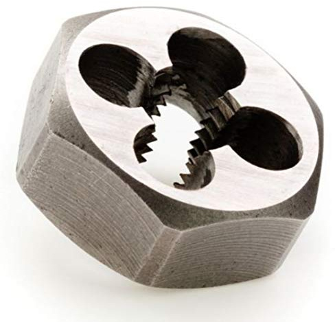 Rennie Tool - M3.5 x 0.6 HSS Hexagon Die Nut Metric Course. Hex Hexagonal. | 3.5mm Die Nut For Threading Cutting External Metric Threads in Steel, Aluminium, Copper, Brass & Plastics by Hand or Machine