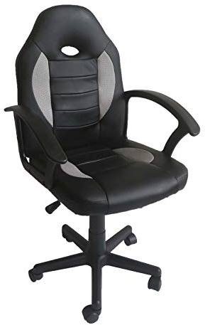 HTI-Line Drehstuhl Daytona Junior Racingsessel Gamerstuhl Bürostuhl Grau