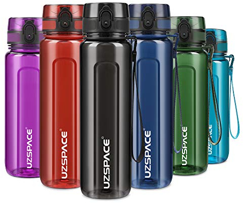 UZSPACE Trinkflasche 500ml / 750ml / 1000ml, Trinkflasche Kinder Auslaufsicher, BPA-frei & Tritan Wasserflasche für fahrrad, fitness,Outdoor