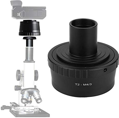 Mikroskop Okular Adapterring,Aluminiumlegierung Objektiv Adapterring Konverter 23,2mm T Mount Mikroskop Okular für M4/3 Mount spiegellose Kamera