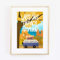 Kunstdruck Din A4 ungerahmt Spruch - Lass uns einfach abhauen - Urlaub Fernweh Reisen Bulli Caravan Camping Druck Poster Bild