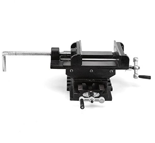 4'' Cross Vise Drill (100MM), Heavy Duty 2 Way Metal Milling Machine X-y Heavy Duty Cast Iron Clamp for Incremental Drilling Work